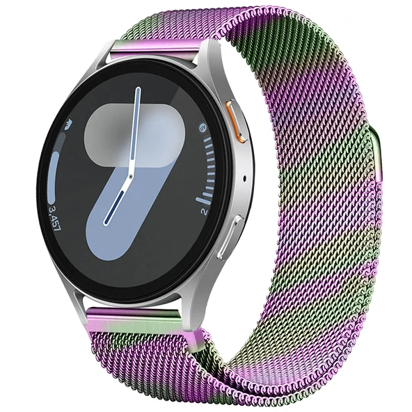 Samsung Galaxy Watch 4 5 6 7 Seri 40 42 43 44 46 47mm Uyumlu Manyetik Milanese Loop Metal Kordon  Rainbow ürün görseli 1