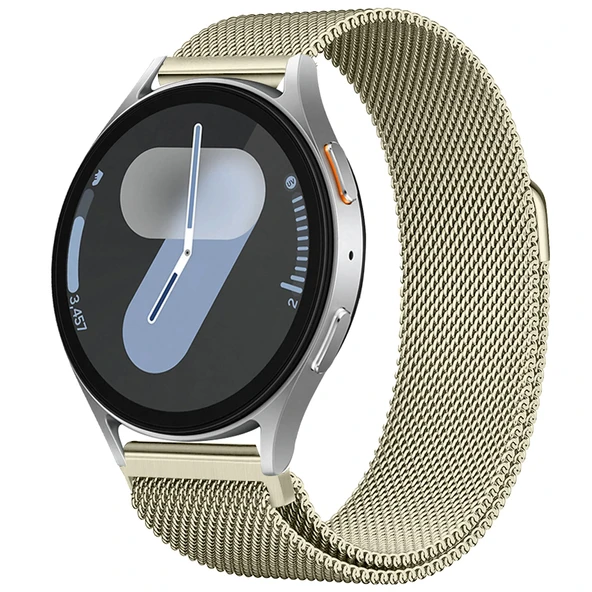 Samsung Galaxy Watch 4 5 6 7 Seri 40 42 43 44 46 47mm Uyumlu Manyetik Milanese Loop Metal Kordon  Retro Gold ürün görseli 1