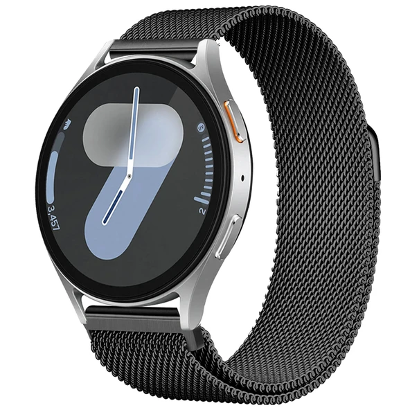 Samsung Galaxy Watch 4 5 6 7 Seri 40 42 43 44 46 47mm Uyumlu Manyetik Milanese Loop Metal Kordon  Siyah ürün görseli 1
