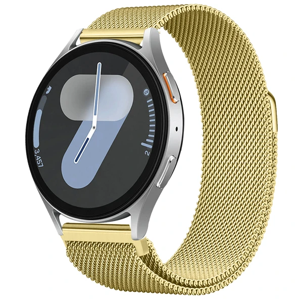 Samsung Galaxy Watch 4 5 6 7 Seri 40 42 43 44 46 47mm Uyumlu Manyetik Milanese Loop Metal Kordon  Gold ürün görseli 1