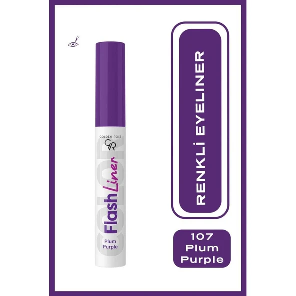 Golden Rose Flash Liner Colered Eyeliner No:107 Plum Purple - Renkli Eyeliner - 8691190535179 1 Adet ürün görseli 1