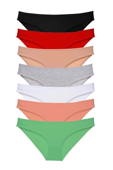 7 adet Süper Eko Set Likralı Kadın Slip Külot Set 1 ürün görseli 1