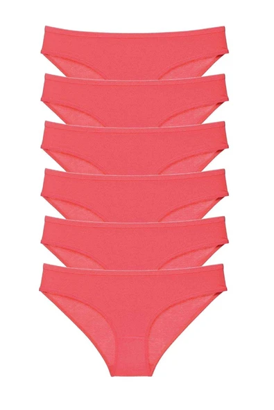 6 adet Süper Eko Set Likralı Kadın Slip Külot Fuşya ürün görseli 1