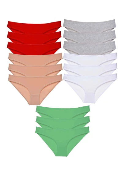 15 adet Süper Eko Set Likralı Kadın Slip Külot 521 ürün görseli 1
