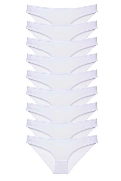 9 adet Süper Eko Set Likralı Kadın Slip Külot Beyaz ürün görseli 1