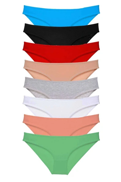 8 adet Süper Eko Set Likralı Kadın Slip Külot Set 1 ürün görseli 1