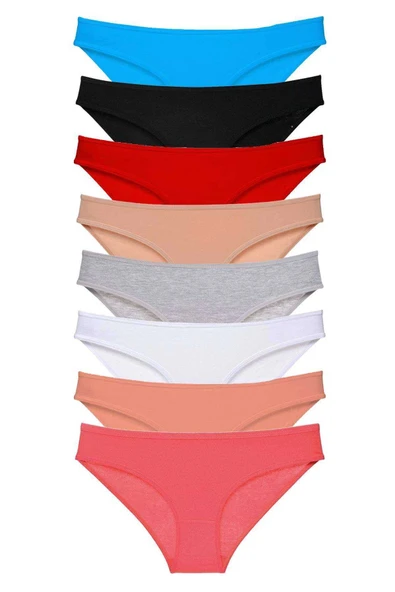 8 adet Süper Eko Set Likralı Kadın Slip Külot Set 2 ürün görseli 1