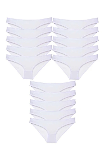 15 adet Süper Eko Set Likralı Kadın Slip Külot Beyaz ürün görseli 1