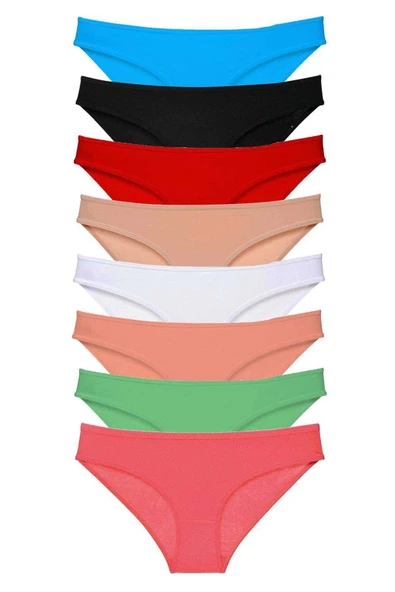 8 adet Süper Eko Set Likralı Kadın Slip Külot Set 5 ürün görseli 1