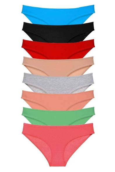 8 adet Süper Eko Set Likralı Kadın Slip Külot Set 4 ürün görseli 1