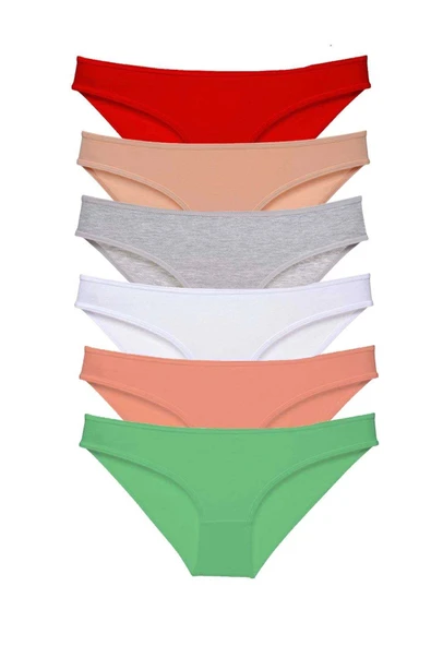 6 adet Süper Eko Set Likralı Kadın Slip Külot Renk 4 ürün görseli 1