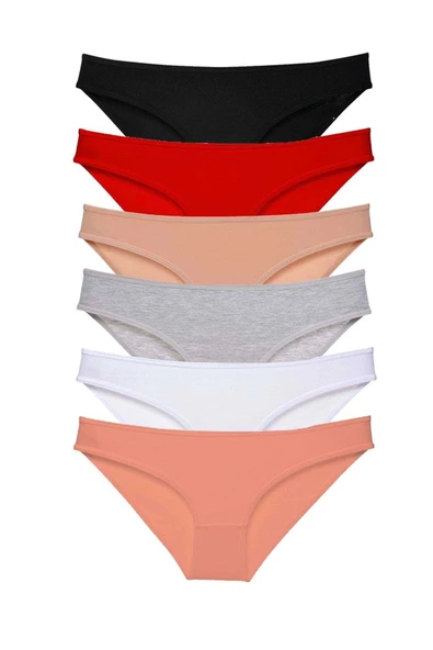 6 adet Süper Eko Set Likralı Kadın Slip Külot Renk 1 ürün görseli 1