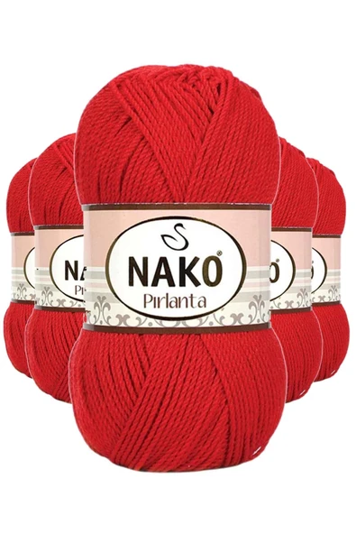 5 Adet Pırlanta Amigurumi El Örgü İpi Yünü Gelincik Kırmızı 6741 ürün görseli 1