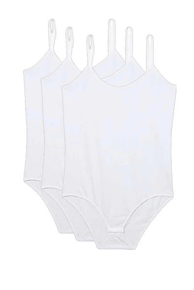 3 Adet İp Askılı Kadın Çıtçıtlı Body Beyaz ürün görseli 1