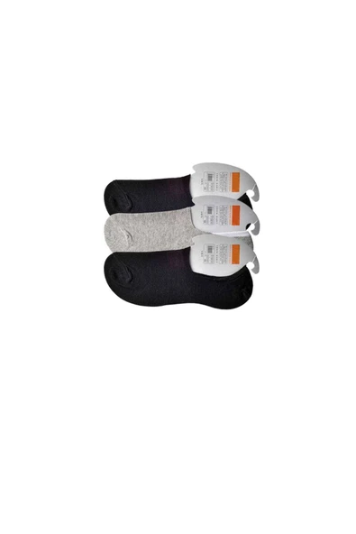 Siyah ve Gri Erkek Babet Çorap 3 çift ürün görseli 1