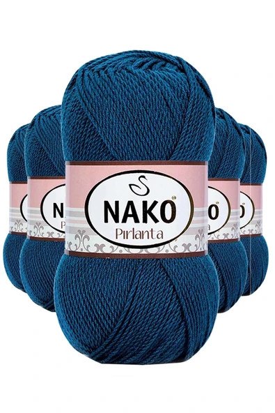 5 Adet Pırlanta Amigurumi El Örgü İpi Yünü Petrol Mavi 10328 ürün görseli 1