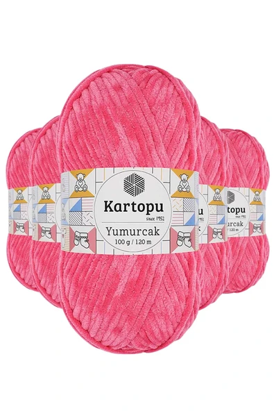 5 Adet Yumurcak Kadife El Örgü İpi Pembe K798 ürün görseli 1
