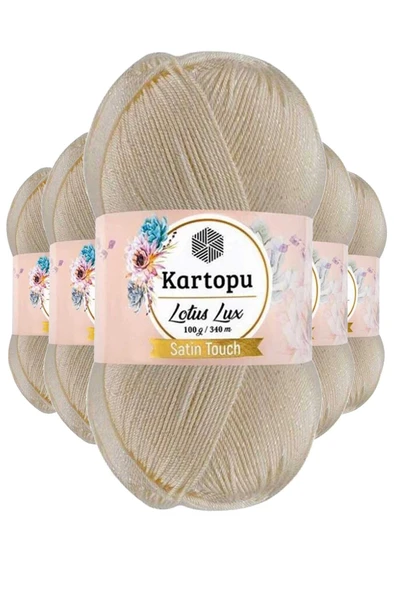 5 Adet Lotus Lux Bikini Büstiyer Bluz Simli Örgü İpi K025 Krem ürün görseli 1