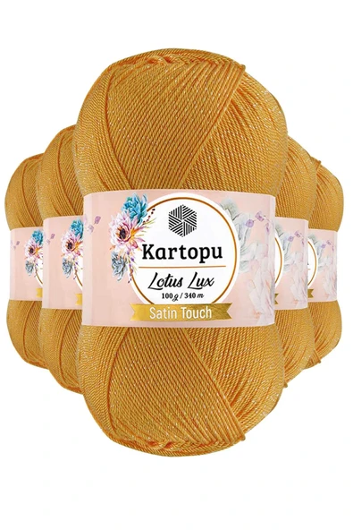 5 Adet Lotus Lux Bikini Büstiyer Bluz Simli Örgü İpi K318 Koyu Sarı ürün görseli 1