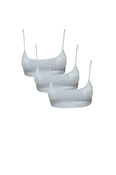 Pedli İp Askılı Gri Büstiyer 3 adet ürün görseli 1