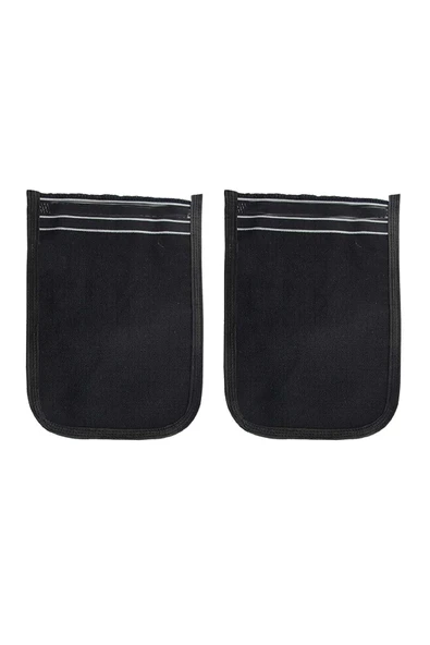 2 Adet Osmanlı Kalın Siyah Banyo Hamam Kesesi 25x17 Cm ürün görseli 1