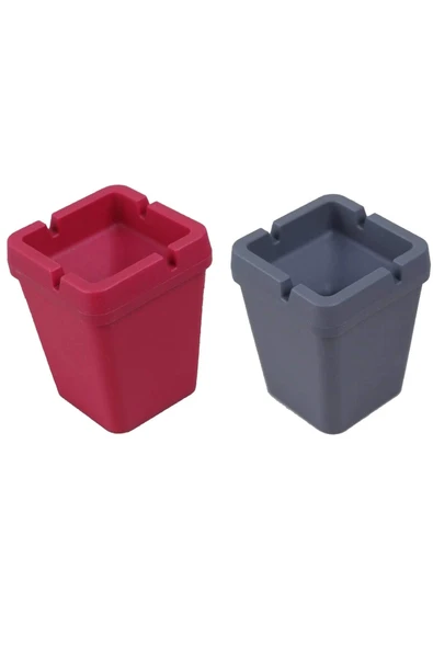 Kullan At Kokusuz Kare İkili Set Küllük Ev/ofis/araç 10x8x8 cm ürün görseli 1