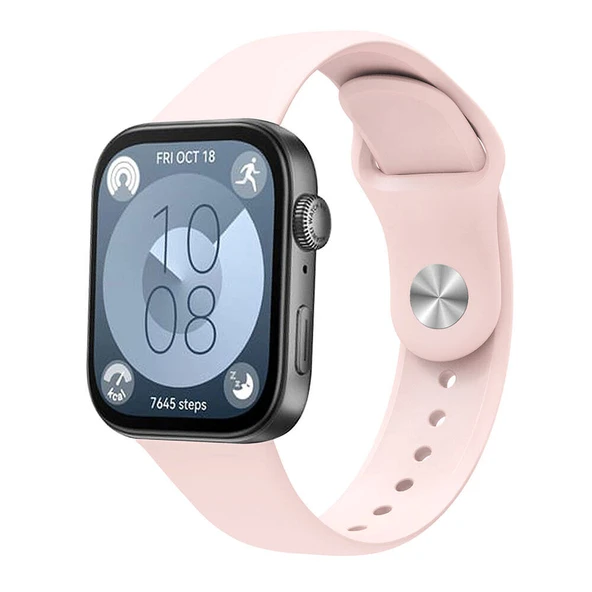 Huawei Watch Fit 3 İle Uyumlu PureLux Tam Uyumlu Yumuşak Soft Silikon Kordon  Pembe ürün görseli 1