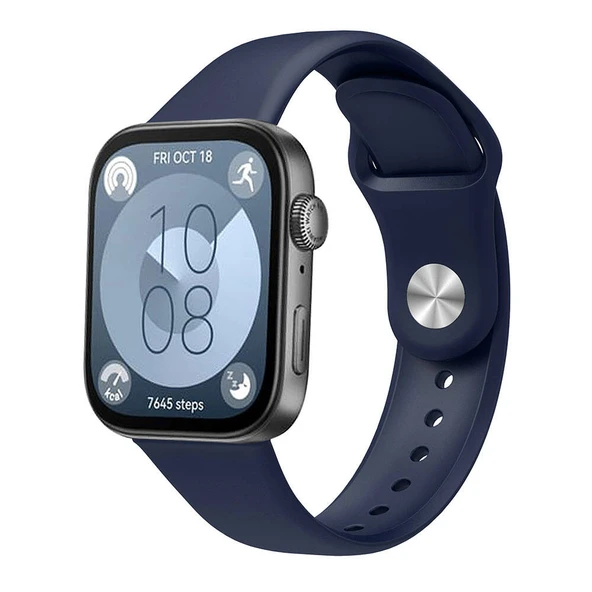 Huawei Watch Fit 3 İle Uyumlu PureLux Tam Uyumlu Yumuşak Soft Silikon Kordon  Lacivert ürün görseli 1