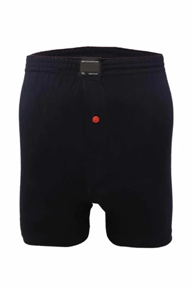 Düğmeli Pamuklu Erkek Penye Boxer Lacivert - 1146A ürün görseli 1
