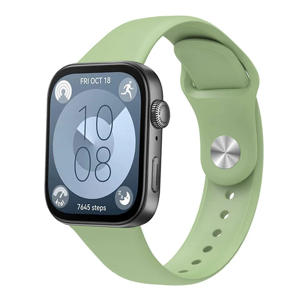Huawei Watch Fit 3 İle Uyumlu PureLux Tam Uyumlu Yumuşak Soft Silikon Kordon  Yeşil ürün görseli 1