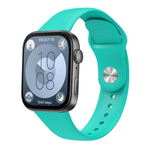 Huawei Watch Fit 3 İle Uyumlu PureLux Tam Uyumlu Yumuşak Soft Silikon Kordon  Turkuaz ürün görseli 1