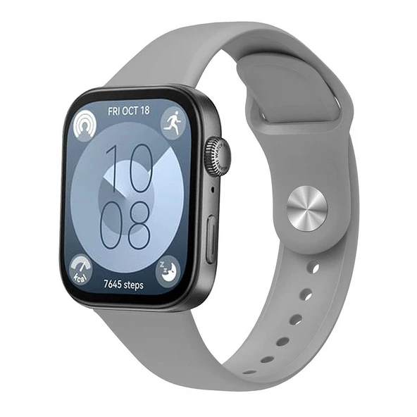 Huawei Watch Fit 3 İle Uyumlu PureLux Tam Uyumlu Yumuşak Soft Silikon Kordon  Gri ürün görseli 1