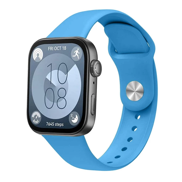 Huawei Watch Fit 3 İle Uyumlu PureLux Tam Uyumlu Yumuşak Soft Silikon Kordon  Mavi ürün görseli 1