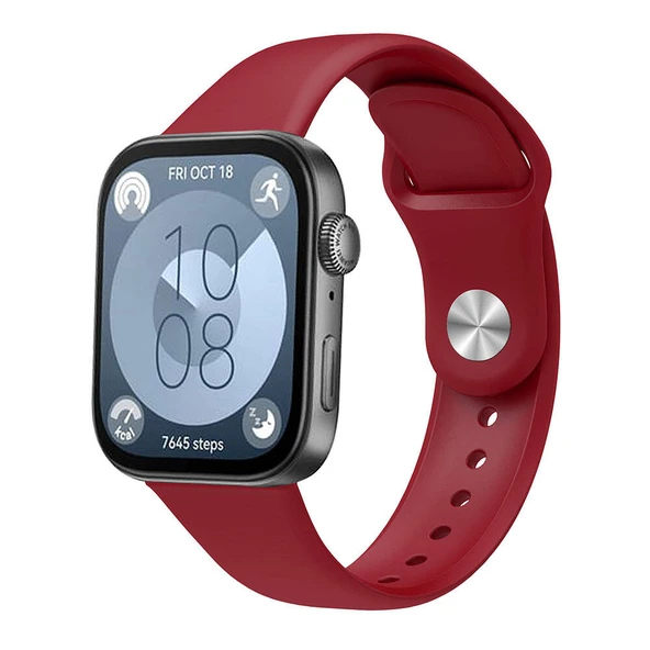 Huawei Watch Fit 3 İle Uyumlu PureLux Tam Uyumlu Yumuşak Soft Silikon Kordon  Mürdüm ürün görseli 1