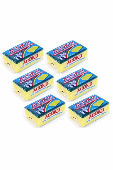 6 adet Jumbo Boy Endüstriyel Çok Amaçlı Bulaşık Süngeri  13x8x4 cm ürün görseli 1