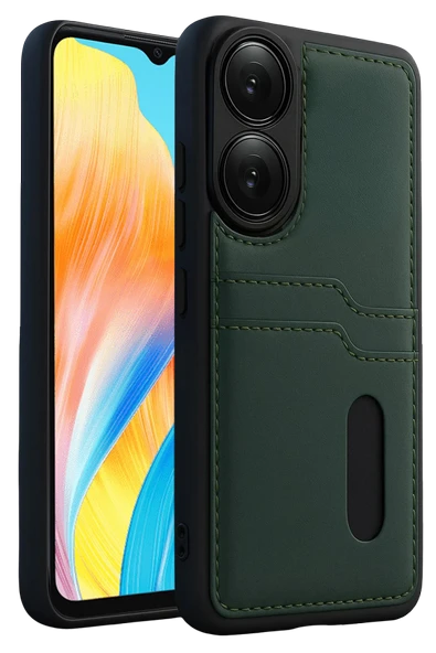 Zipax Oppo A38 Kılıf Kartlıklı Deri Görünüm Silikon Azn-Sara ürün görseli 1
