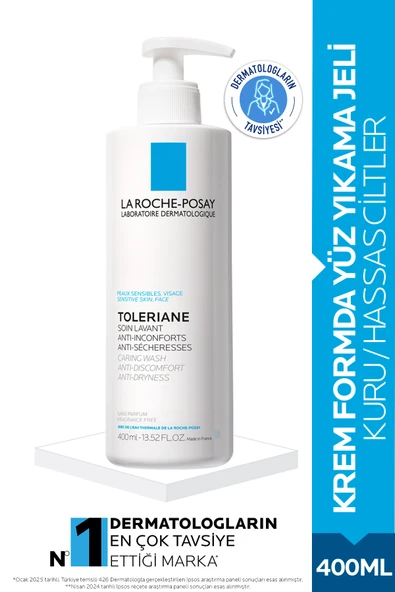 LA ROCHE POSAY Toleriane Caring Wash Kuru Ve Hassas Ciltler Için Yüz Temizleme Jeli 400 ml ürün görseli 1