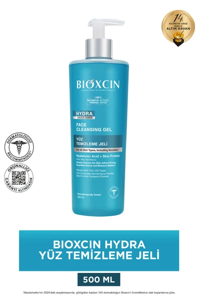 BİOXCİN Hydra Kuru Ve Hassas Ciltler İçin Yüz Temizleme Jeli 500 ml - Hyalüronik Asit, Aloe Vera, Pantenol ürün görseli 1