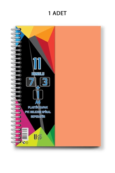 Spiralli PP Kapak 7+3+1 275 Yaprak 11 Ayraçlı Defter ürün görseli 1