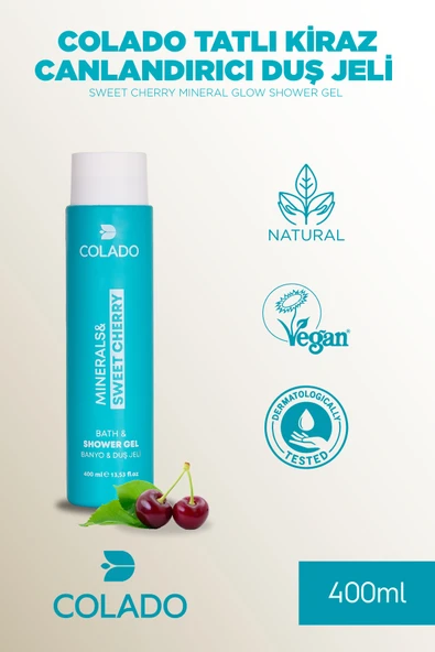 COLADO Tatlı Kiraz Canlandırıcı Duş Jeli – Sweet Cherry Mineral Glow Shower Gel (400 ml) ürün görseli 1