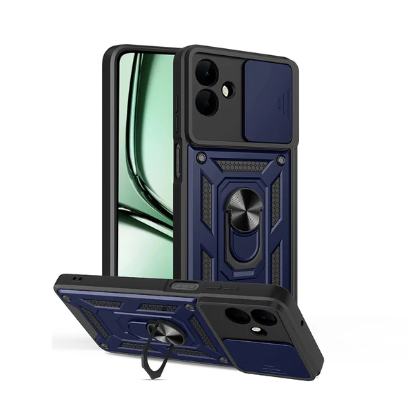 Zipax Samsung Galaxy A07 Kılıf Kamera Korumalı Yüzüklü Standlı Zr-SrVega ürün görseli 1