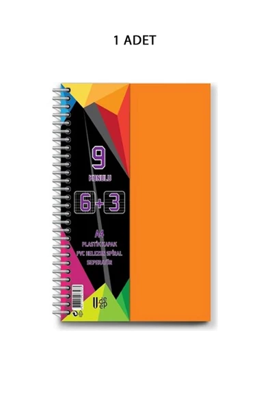 Spiralli PP Kapak 6+2+1 225 Yaprak 9 Ayraçlı Defter ürün görseli 1