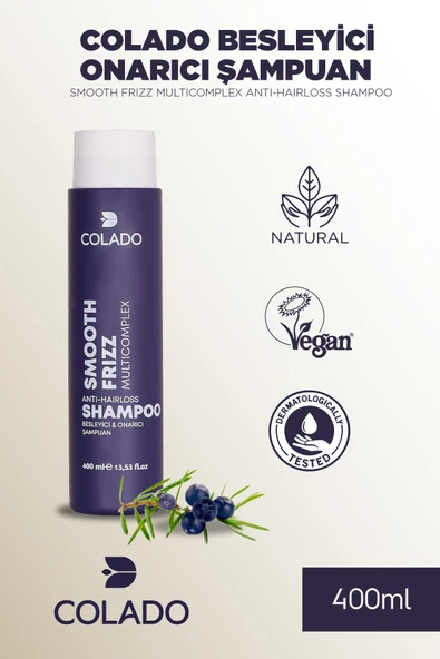 COLADO Besleyici & Onarıcı Şampuan – Smooth Frizz Multicomplex Anti-Hairloss Shampoo (400 ml) ürün görseli 1