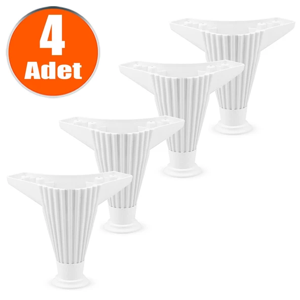 Mobilya Kanepe Koltuk Ünite Puf Ayağı 12 Cm Beyaz Baza Ayakları 4 Adet ürün görseli 1