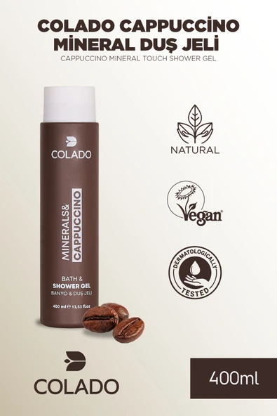 COLADO Cappuccino Mineral Duş Jeli – Kahve Aromalı | Cappuccino Mineral Touch Shower Gel (400 ml) ürün görseli 1