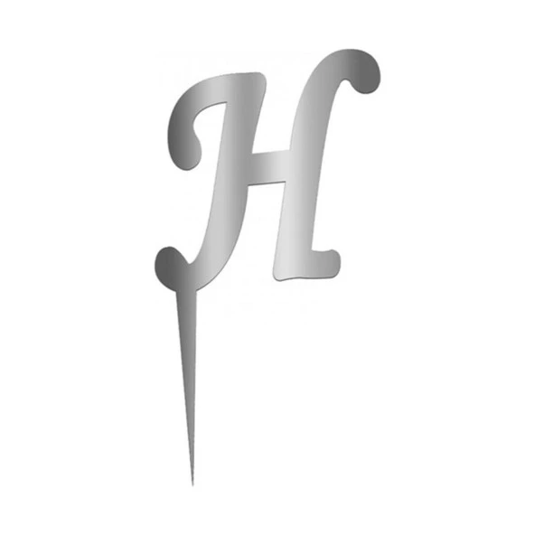 Aynalı Gümüş Pleksi H Harfi ürün görseli 1