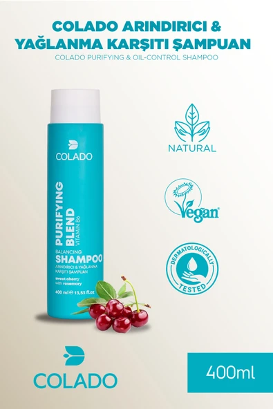 COLADO Arındırıcı & Yağlanma Karşıtı Şampuan – Purifying & Oil-Control Shampoo (400 ml) ürün görseli 1