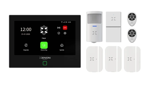 Xenon Smart Ev Güvenlik Sistemi Panel ve Mobil Kontrollü, Hırsız Alarm Kiti, Kablosuz, Sirenli (X7570) ürün görseli 1