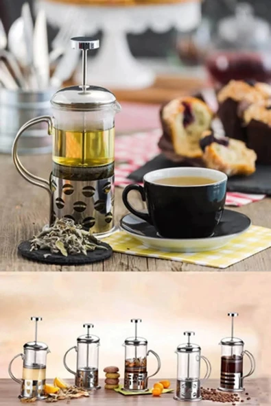 New Life 350ml Çelik French Press Bitki Demleme Bardağı Bls Fp 350 ürün görseli 1
