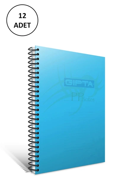 Gıpta Spiralli Defter Eko Plastik Kapak Kareli 80 YP A4 12 Adet ürün görseli 1